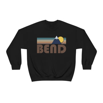 Buy black Bend, Oregon Sweatshirt - Fall Retro Mountain Unisex Crewneck Bend Sweatshirt