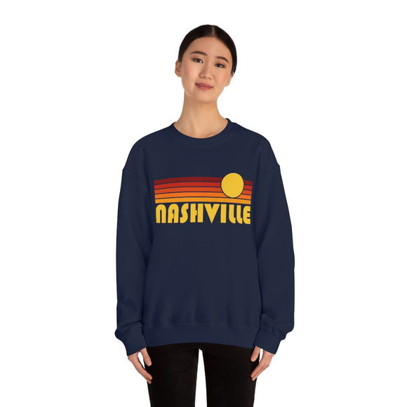 Nashville, Tennessee Sweatshirt - Retro Sunset Unisex