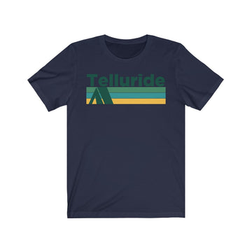 Buy navy Telluride, Colorado T-Shirt - Retro Camping Adult Unisex Telluride T Shirt