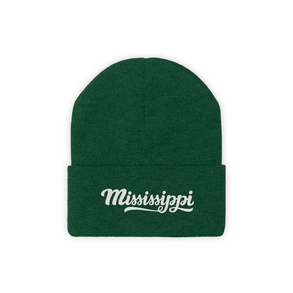 Mississippi Beanie - Adult Hand Lettered Embroidered Mississippi Knit Hat
