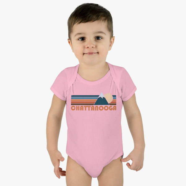 Chattanooga Baby Bodysuit - Retro Mountain Chattanooga, Tennessee Baby Bodysuit