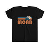 Moab Youth T-Shirt - Retro Mountain Utah Kid's TShirt