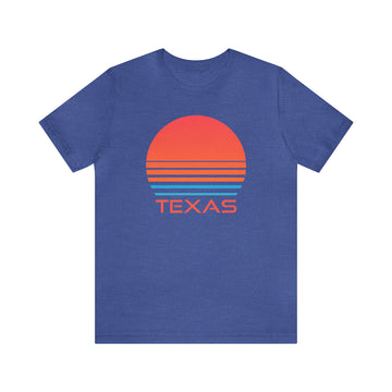 Buy heather-true-royal Texas T-Shirt - Retro 80s Unisex Texas Shirt