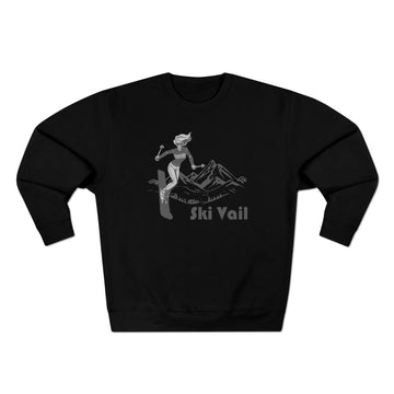 Buy black Premium Vail, Colorado Crewneck Sweatshirt - Retro Unisex Sweatshirt