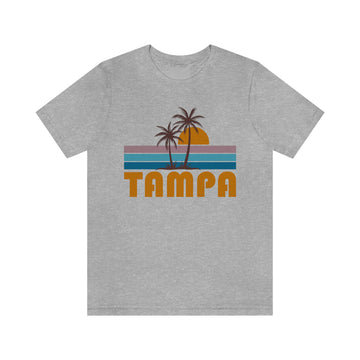 Buy athletic-heather Tampa, Florida T-Shirt - Retro Palm Tree Unisex Tampa Shirt