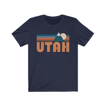Buy navy Utah T-Shirt - Retro Mountain Adult Unisex Utah T Shirt