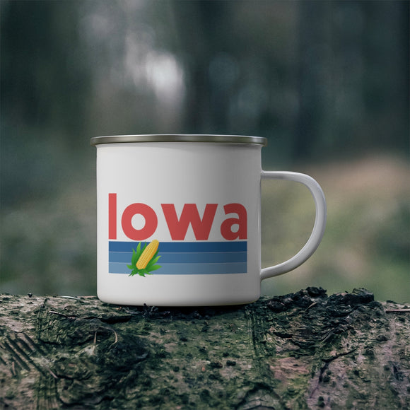 Iowa Camp Mug - Retro Corn Iowa Mug