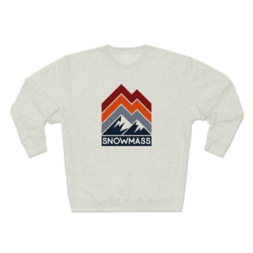 Buy oatmeal-heather Premium Snowmass Sweatshirt - Retro Unisex Premium Crewneck Snowmass, Colorado Sweatshirt