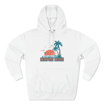 Buy white Premium Newport Beach, California Hoodie - Palm Tree Unisex Sweatshirt