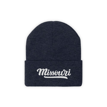 Buy true-navy Missouri Beanie - Adult Hand Lettered Embroidered Missouri Knit Hat