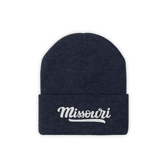 Missouri Beanie - Adult Hand Lettered Embroidered Missouri Knit Hat