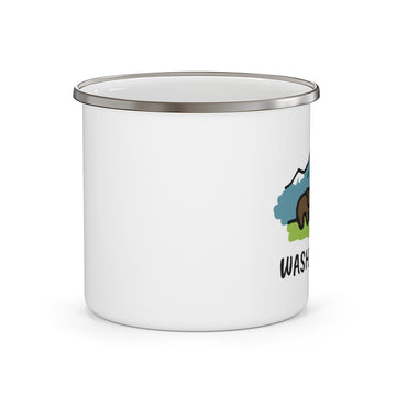 Washington Camp Mug - Retro Enamel Camping Washington Mug - 0