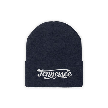 Buy true-navy Tennessee Beanie - Adult Hand Lettered Embroidered Tennessee Knit Hat