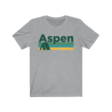 Buy athletic-heather Aspen, Colorado T-Shirt - Retro Camping Adult Unisex Aspen T Shirt