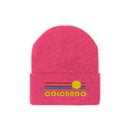 Colorado Beanie - Adult Embroidered Retro Sunset Colorado Knit Hat-29