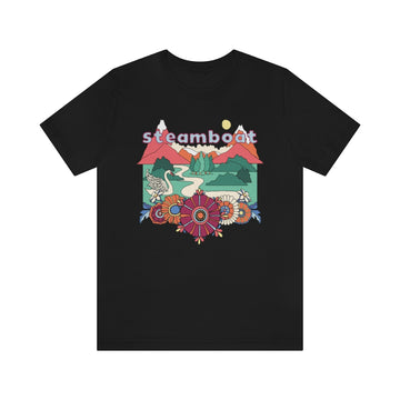 Buy black Steamboat T-Shirt - Retro Mountain / Hippie Style Steamboat, Colorado Shirt