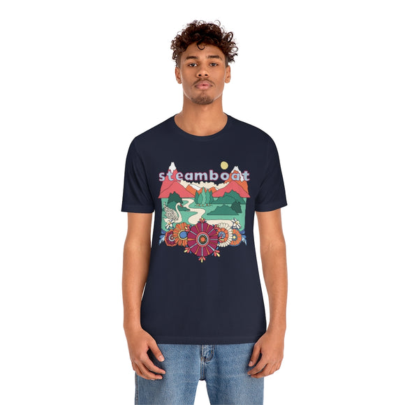 Steamboat T-Shirt - Retro Mountain / Hippie Style Steamboat, Colorado Shirt