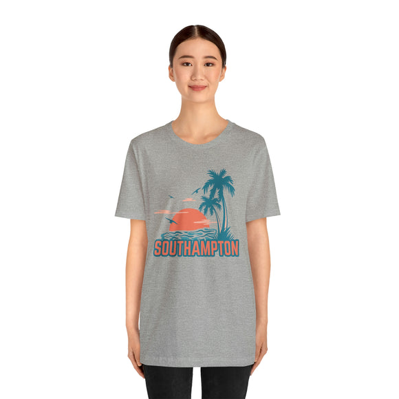Southampton, New York T-Shirt - Retro Palm Tree & Beach Unisex Southampton Shirt
