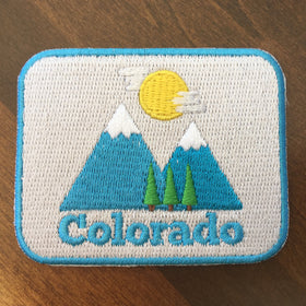 Colorado Iron-on Patch - Bluebird Mountain 100% Embroidered Sew or Iron-on Colorado Patch (2.5 inches x 2 inches)