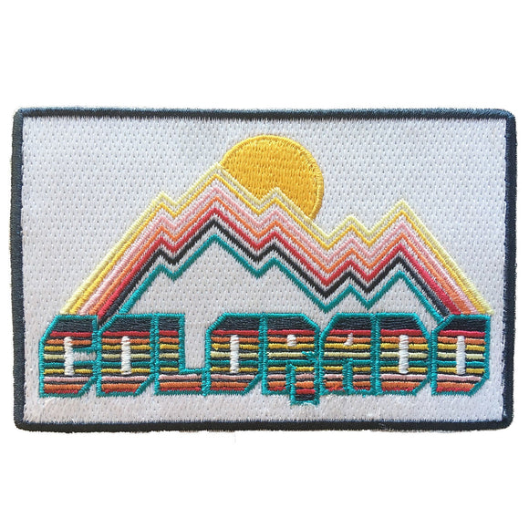 Colorado Patch - Retro Mountain Design 100% Embroidery Sew or Iron-on Colorado Patch (4in x 2.6in)