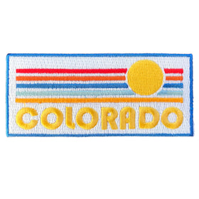 Colorado Patch - Vintage Style Sunrise 100% Embroidery Sew or Iron-on Colorado Patch (4in x 1.75in)