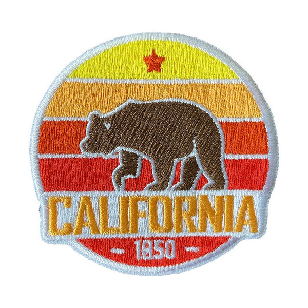 California Patch Retro Bear - 100% Embroidery Sew or Iron-on California Bear Patch (2.5 inches wide)