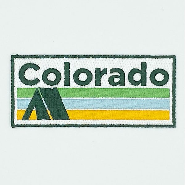 Colorado Patch - Vintage Style Camping 100% Embroidery Sew or Iron-on Colorado Patch (4in x 1.75in)