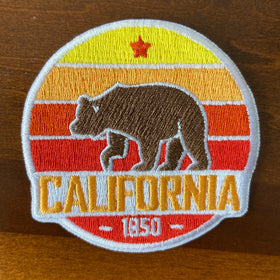 California Patch Retro Bear - 100% Embroidery Sew or Iron-on California Bear Patch (2.5 inches wide) - 0