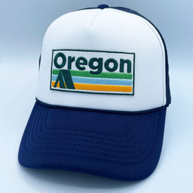 Oregon Trucker Hat - Retro Camping Oregon Snapback Hat /Adult Hat