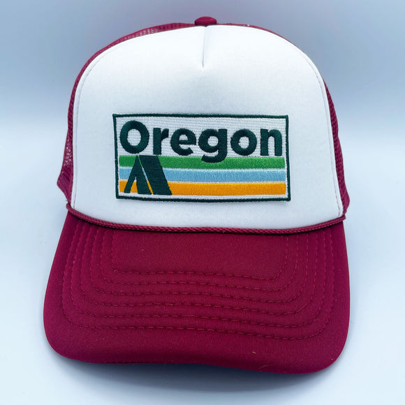 Oregon Trucker Hat - Retro Camping Snapback Hat