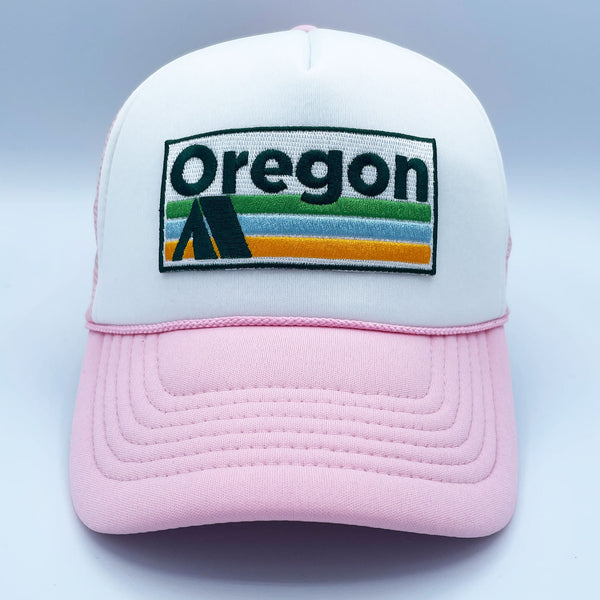 Oregon Trucker Hat - Retro Camping Oregon Snapback Hat /Adult Hat