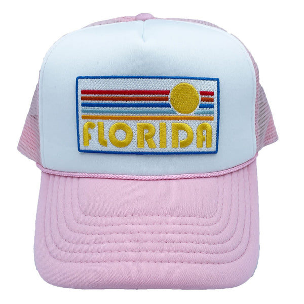 Florida Trucker Hat - Retro Sun Snapback Florida Hat / Adult Hat