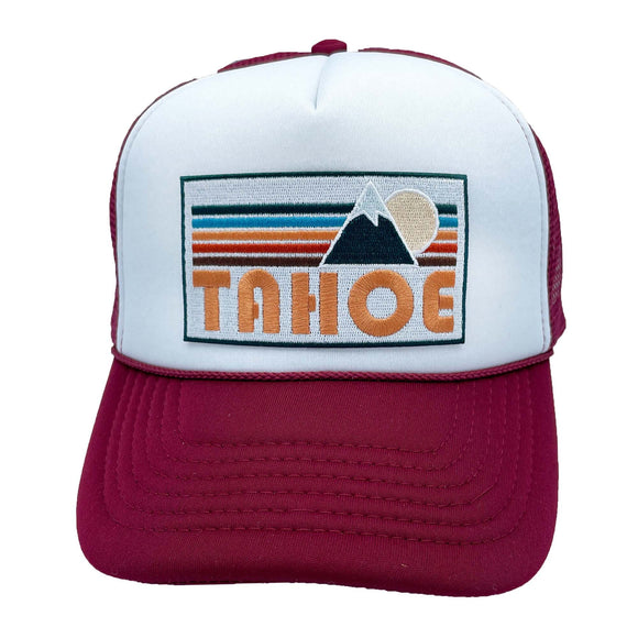 Lake Tahoe, California Trucker Hat - Retro Mountain Snapback Lake Tahoe Hat
