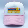 New York Trucker Hat - Retro Sun New York Snapback Hat /Adult Hat