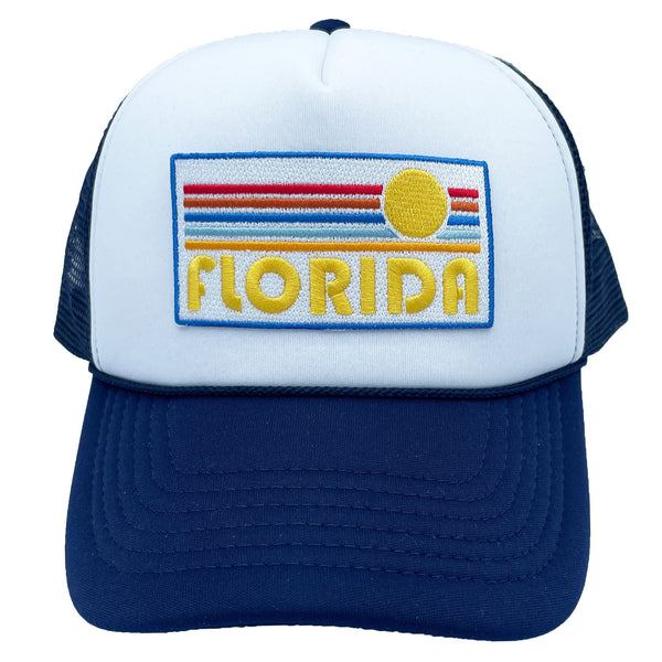 Florida Trucker Hat - Retro Sun Snapback Florida Hat / Adult Hat
