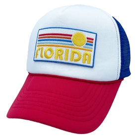 Florida Trucker Hat - Retro Sun Snapback Florida Hat / Adult Hat