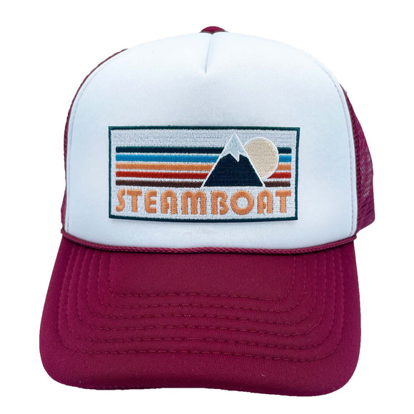 Steamboat, Colorado Trucker Hat - Retro Mountain Snapback Hat