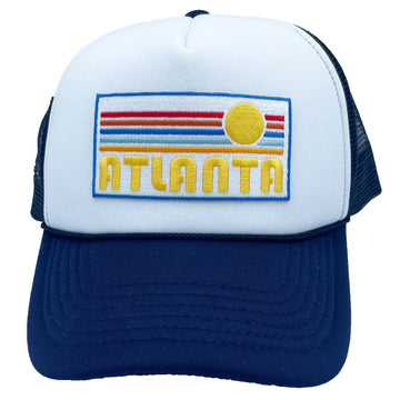 Atlanta, Georgia Trucker Hat - Retro Sun Snapback Atlanta Hat - 0