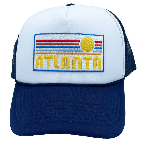 Atlanta, Georgia Trucker Hat - Retro Sun Snapback Atlanta Hat