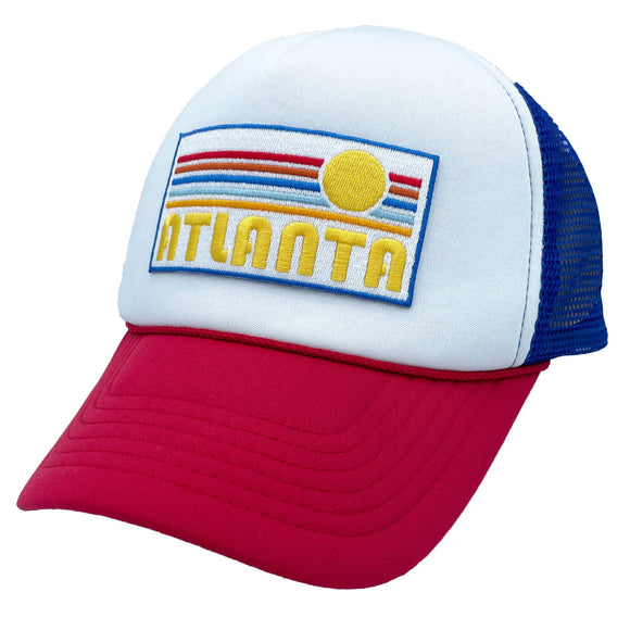 Atlanta, Georgia Trucker Hat - Retro Sun Snapback Atlanta Hat