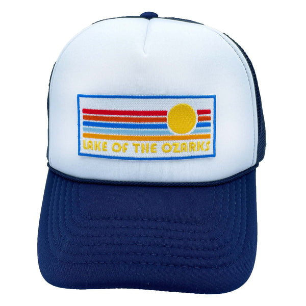 Lake of the Ozarks, Missouri Trucker Hat - Retro Sun Snapback Lake of the Ozarks Hat / Adult Hat