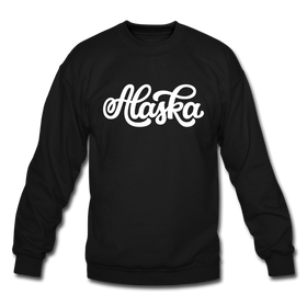 Alaska Sweatshirt - Hand Lettered Alaska Crewneck Sweatshirt - black