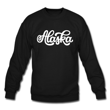 Alaska Sweatshirt - Hand Lettered Alaska Crewneck Sweatshirt - black