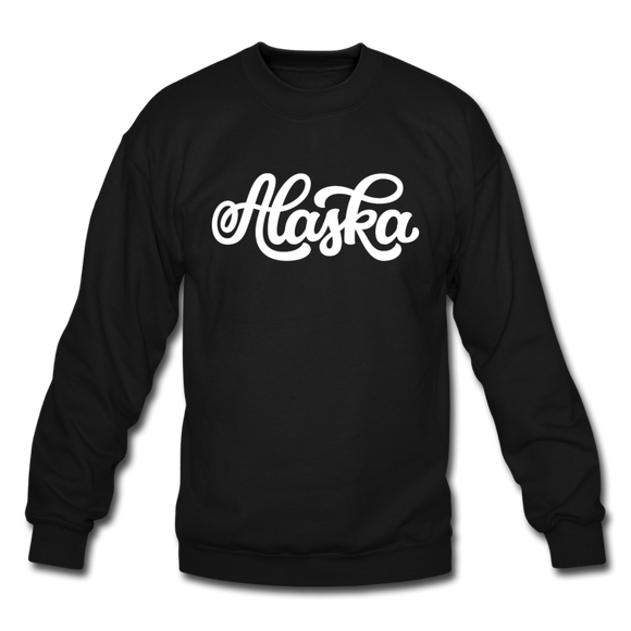 Alaska Sweatshirt - Hand Lettered Alaska Crewneck Sweatshirt - black