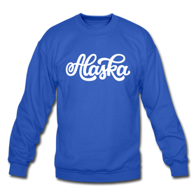 Alaska Sweatshirt - Hand Lettered Alaska Crewneck Sweatshirt - royal blue