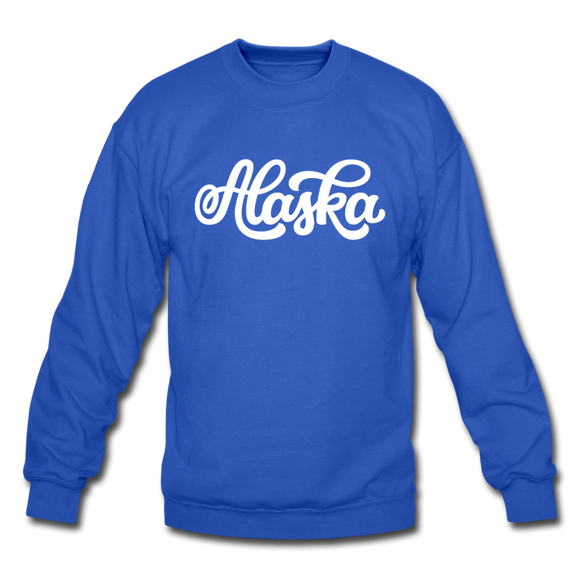 Alaska Sweatshirt - Hand Lettered Alaska Crewneck Sweatshirt - royal blue