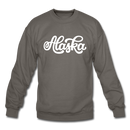 Alaska Sweatshirt - Hand Lettered Alaska Crewneck Sweatshirt - asphalt gray