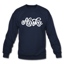 Alaska Sweatshirt - Hand Lettered Alaska Crewneck Sweatshirt - navy