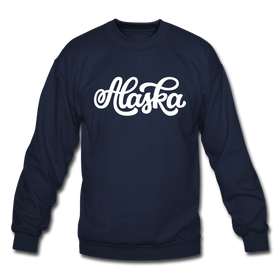 Alaska Sweatshirt - Hand Lettered Alaska Crewneck Sweatshirt - navy