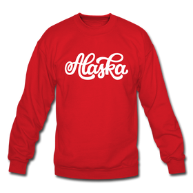 Alaska Sweatshirt - Hand Lettered Alaska Crewneck Sweatshirt - red